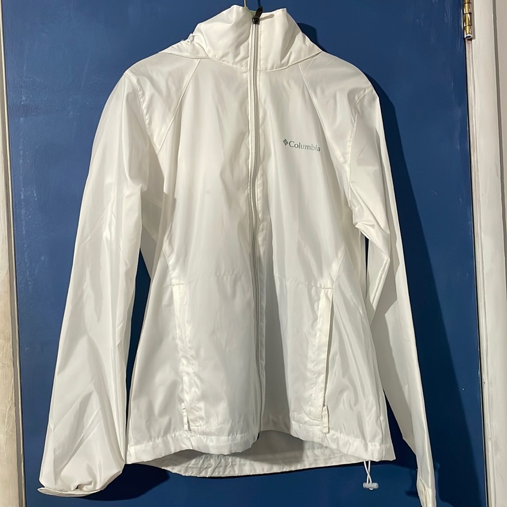columbia wind breaker white